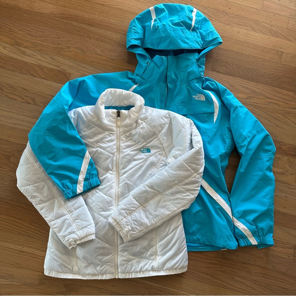 North Face Women’s 3 in 1 Snow Ski Jacket Hyvent Medium Blue